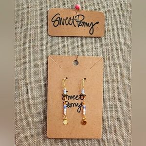 Delicate Threader Dangly Beaded Earrings